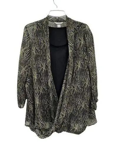 cj banks  Blouse Womens 3X Used Black Lime