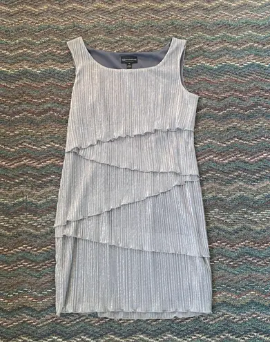 Connected Apparel Petite Silver Shift Dress