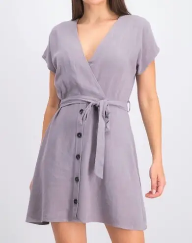 Sadie & Sage Women's Surplice Dress Color: Slate/Light Purple/Gray Size Small Gray