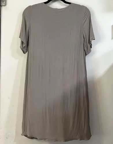 Wilfred  FREE by ARITZIA Teigen Mini Shirt Dress in Lune L Taupe Gray Gauzy