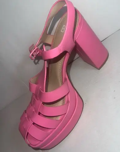 BP Hot Pink Platform Chunky Strap Gladiator High Heels