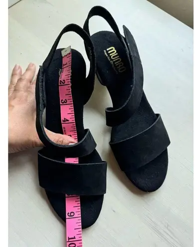 Munro heel sandals Lucia Black Nubuck size 7