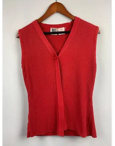 Red Ribbed Sleeveless V