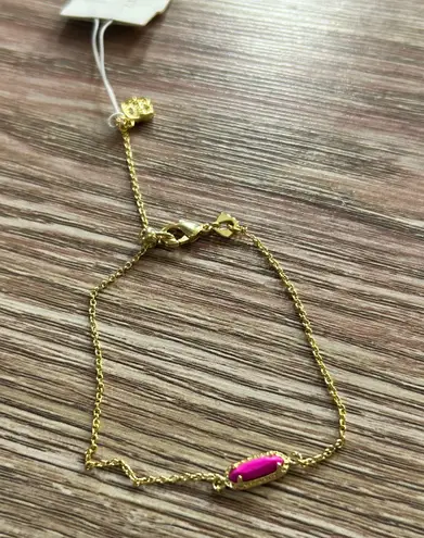 Kendra Scott Emma Opaque Glass 14K Gold Over Brass Chain Bracelet - Magenta Magnesite