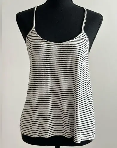 Full Tilt Essentials by  Racerback Striped Black & White Top