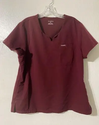 Jaanuu  Scrub Top‎ Womens XL Purple Nurse Hospital Medical Short Sleeve