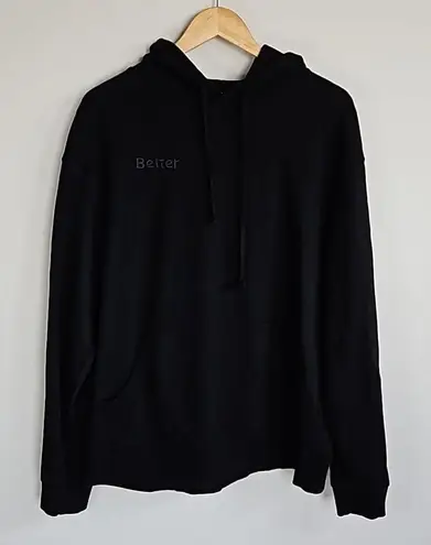 Kotn Unisex Hoodie Size L Black Pullover Sweatshirt “Better” Embroidery Minimali Size L - Image 1