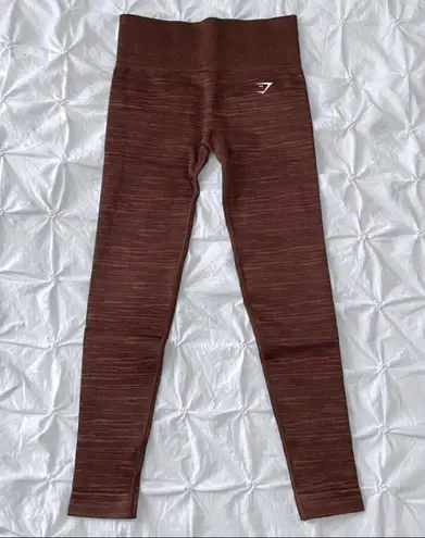 Gymshark Adapt Marl Seamless Leggings Size small, archive brown/cherry brown NWT