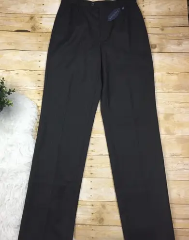 Barry Bricken 100% Wool Pinstriped Hillary Pant NWT Size 10 Long Black