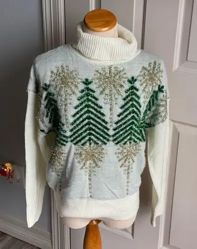 New York And Company  Christmas Tree Turtleneck Sweater 