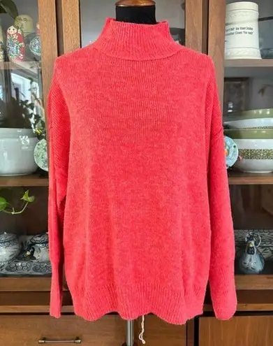 NWT La Miel Watermelon Mockneck Sweater Pink Size L
