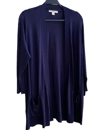 π Sejour Nordstrom Open Long 34β Lightweight Navy Cardigan, Non