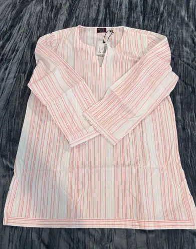 Pink and White Striped Tunic Top by Untuckit Size 12