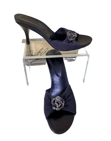 Donald Pliner Purple Leather Mesh Elastic Slide Metal Rhinestone Shoe $250 NIB Size 8.5