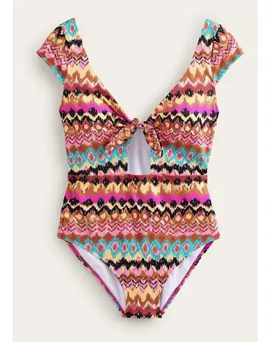 Boden Aztec Cap Sleeve One Piece Swimsuit 10 Pink