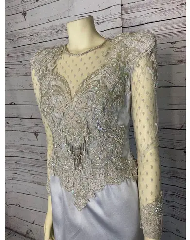 Vintage 90’s custom mother of the bride formal dress size medium Gray