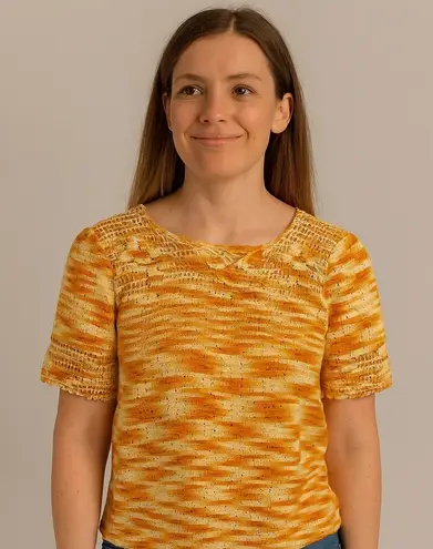 Handmade Crochet Orange Coral Top T