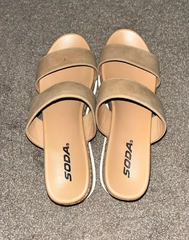 Soda Tan Platform Sandals