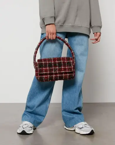 ANINE BING Nico Plaid Red Purse