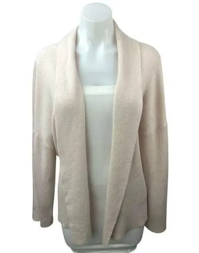 360 Cashmere Cream Shawl Collar Knit Dolman Open Cardigan Sweater Top Size S