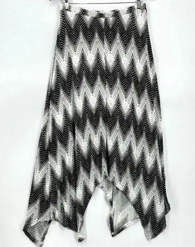 Bobeau Asymmetrical Pull On Lined Black White Rayon Blend Long Skirt Women’s 1X