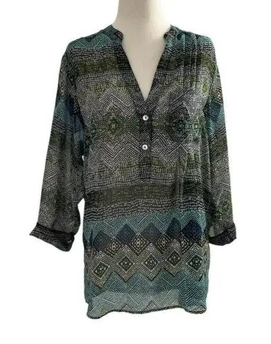 Eight Sixty  Women Size Small 3/4 Sleeve Sheer Shirt Top Blouse Summer 16-266