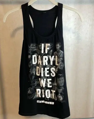 The Walking Dead AMC Black Halter Tank Top "If Daryl dies, we Riot" No tag Size M