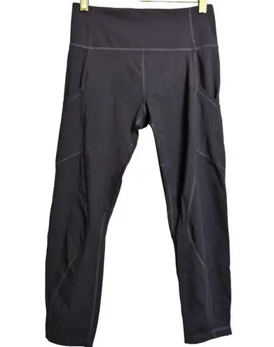 G Label Goop Navy Blue High Waist Stitching Detail Leggings Pants Size S