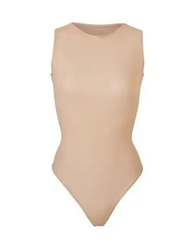 SKIMS Sheer Crewneck Thong Bodysuit Clay Size 2X
