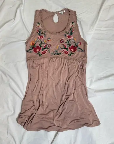 JODIFL Floral Embroidered Blush Pink Dress