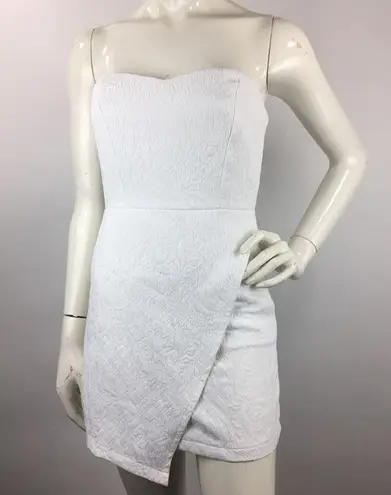 Forever 21 F21 White Textured Asymmetric Dress