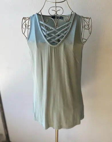 Doe & Rae  sea glass color cross cross detail top S