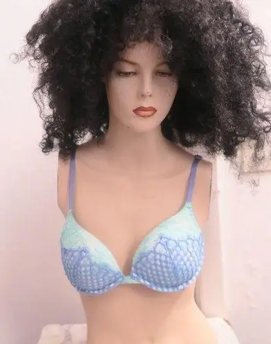 Victoria's Secret very sexy push-up bra in dark blue and light blue size 32C.
