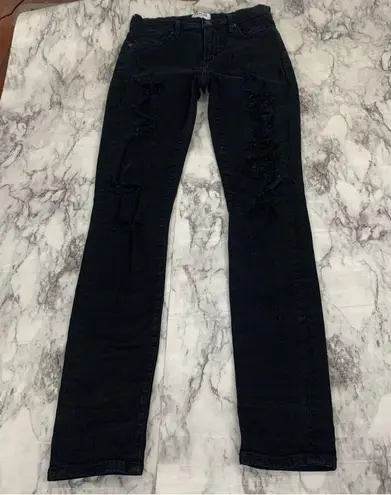AGOLDE  Black Distressed Skinny jeans Denim size 26 high rise