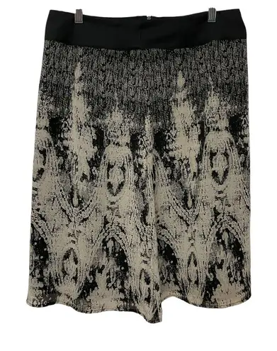 Tribal Womens Size 10 Beige Black Renaissance Printed Midi Skirt Daily Workwear Tan