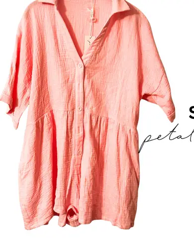 Petal and Pup Coral Winny Playsuit Button-Up Romper