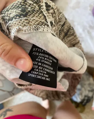 Snakeskin Print Work Pants No Size Tag Gray Size M