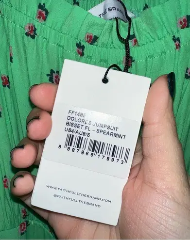 Faithfull the Brand NEW NWT Dolores Wide Leg Jumpsuit In Bisset Floral Spearmint