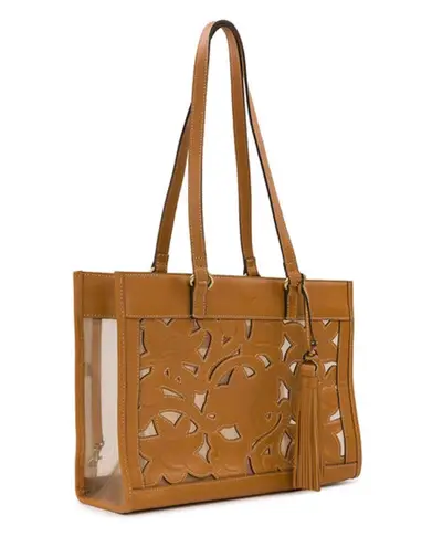 Patricia Nash Leather & Nylon Mesh Tote