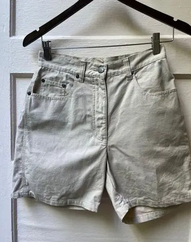 Esprit Vintage unisex Beige long khaki knee cotton high rise Shorts Size 1/2