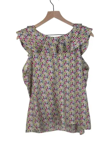 Liberty of London for Target Ruffle Top Ditsy Floral Print Size Large Retro 2009 Pink