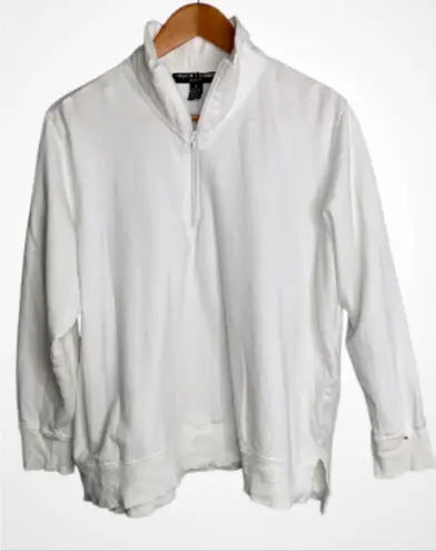 French Laundry Women’s 1/4 Zip Pullover - White - Large