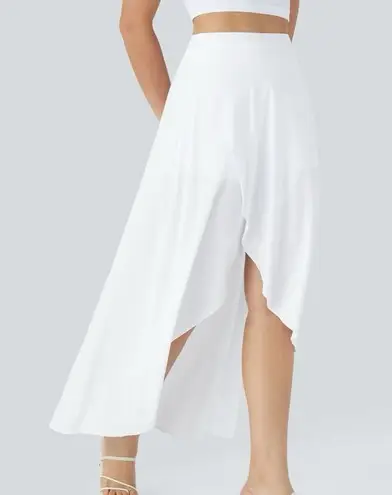 Halara 028HO.- High Waisted High Low Ruffle 2-in-1 Flowy Quick Dry Casual Maxi Skirt