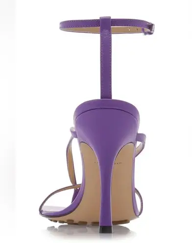 Bottega Veneta Stretch Strappy Purple Leather Heel Sandals Size EU 35.5