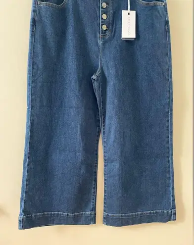 Risen  Jeans High Rise Wide Leg Button Fly Dark Wash Denim Size 2X NWT