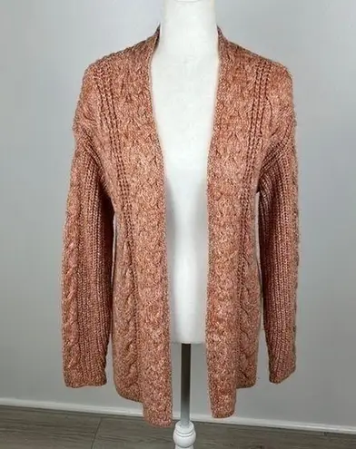 Nine West  Orange & White Cable Knit Cardigan Size Small