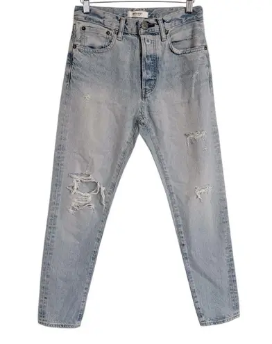 Moussy Vintage Melvin Tapered Distressed High Rise Jeans Women’s Size 25 Blue