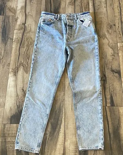 Free People  New Zuri Mom Jeans Acid Wash High Waist Denim Jeans Size 29