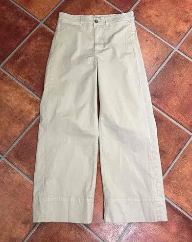 Everlane  Light Khaki Flat Front Wide Leg Chinos Pants Size 6