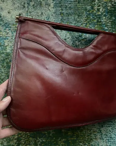 Etienne Aigner Vintage 70/80s oxblood burgundy leather handle briefcase purse